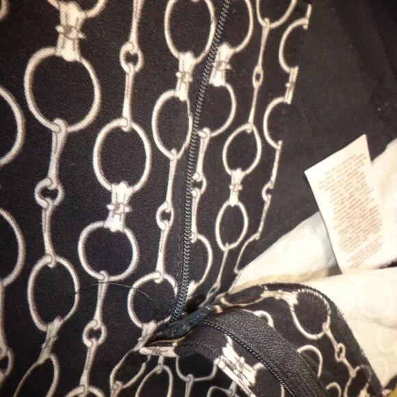 NWOT Ralph Lauren Equestrian Straight Leg Pant 6 Horse Bit Zip Navy/Wht - Picture 9 of 16